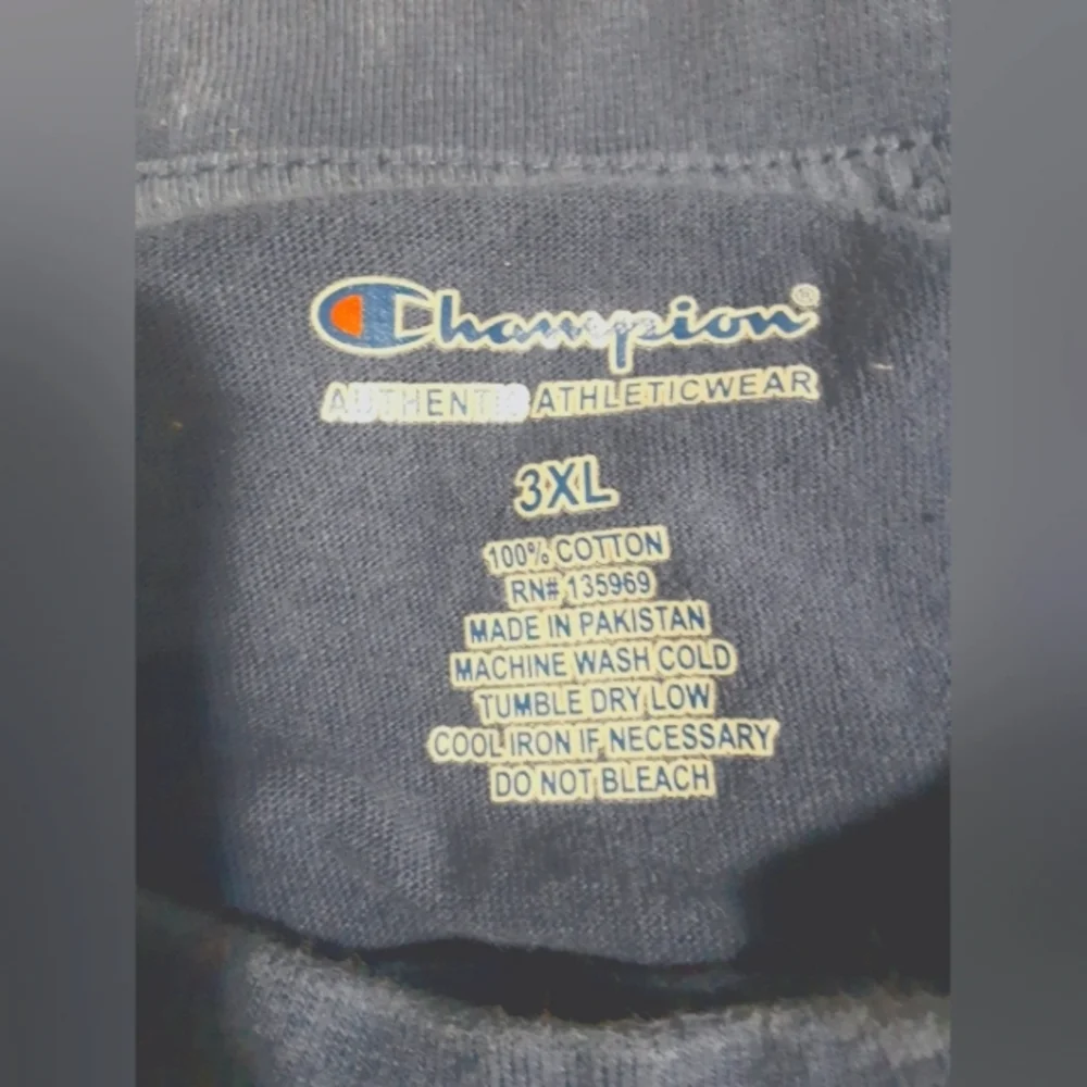 Champion Men's Tee with Yellow Logo Short Sleeve Size 3X Casual Picnic Outdoors - Picture 4 of 4